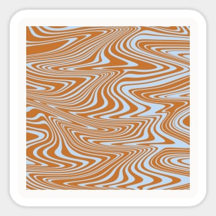 Blue and Orange Retro 70s Abstract Swirl Spiral Pattern Sticker